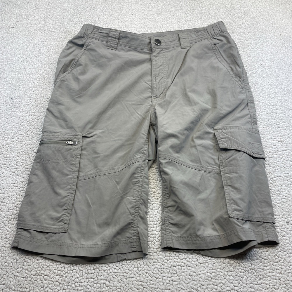 Columbia Cargo Shorts Mens 32 Grey Silver Ridge Regular Fit Omni-Shade XM0097